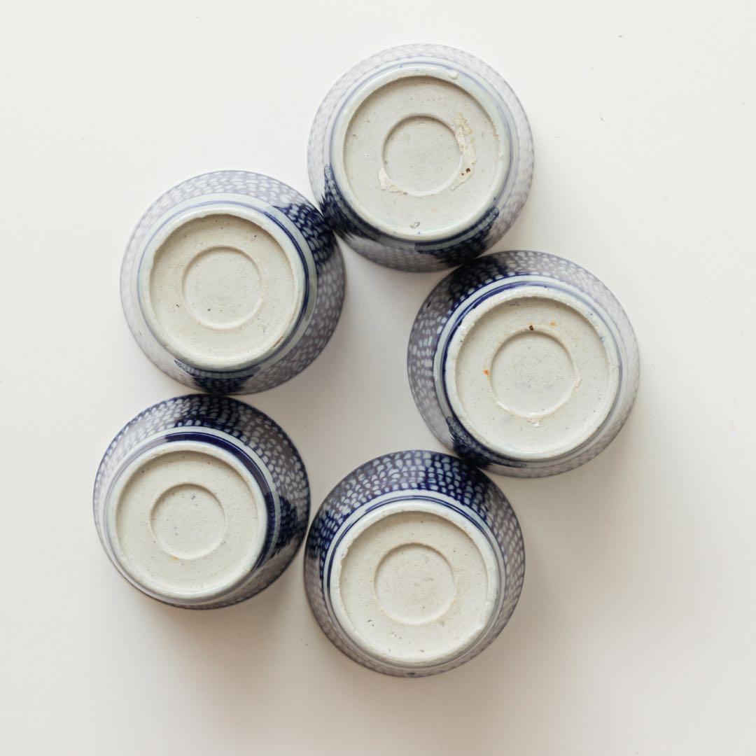 蕎麦猪口　微塵唐草　5客セット