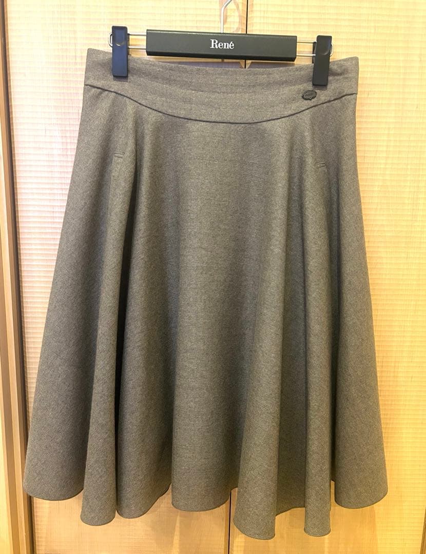 Foxeyフォクシー♡ブティックライン ロゴプレート　ウールスカート42