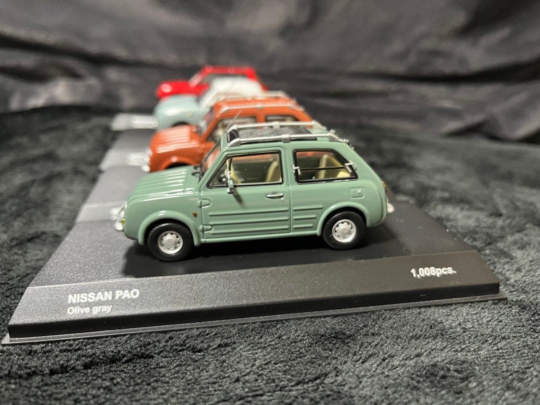 箱有　4台　京商　日産　PAO パオ　オリーブ　オレンジ　フィガロ　Be-1