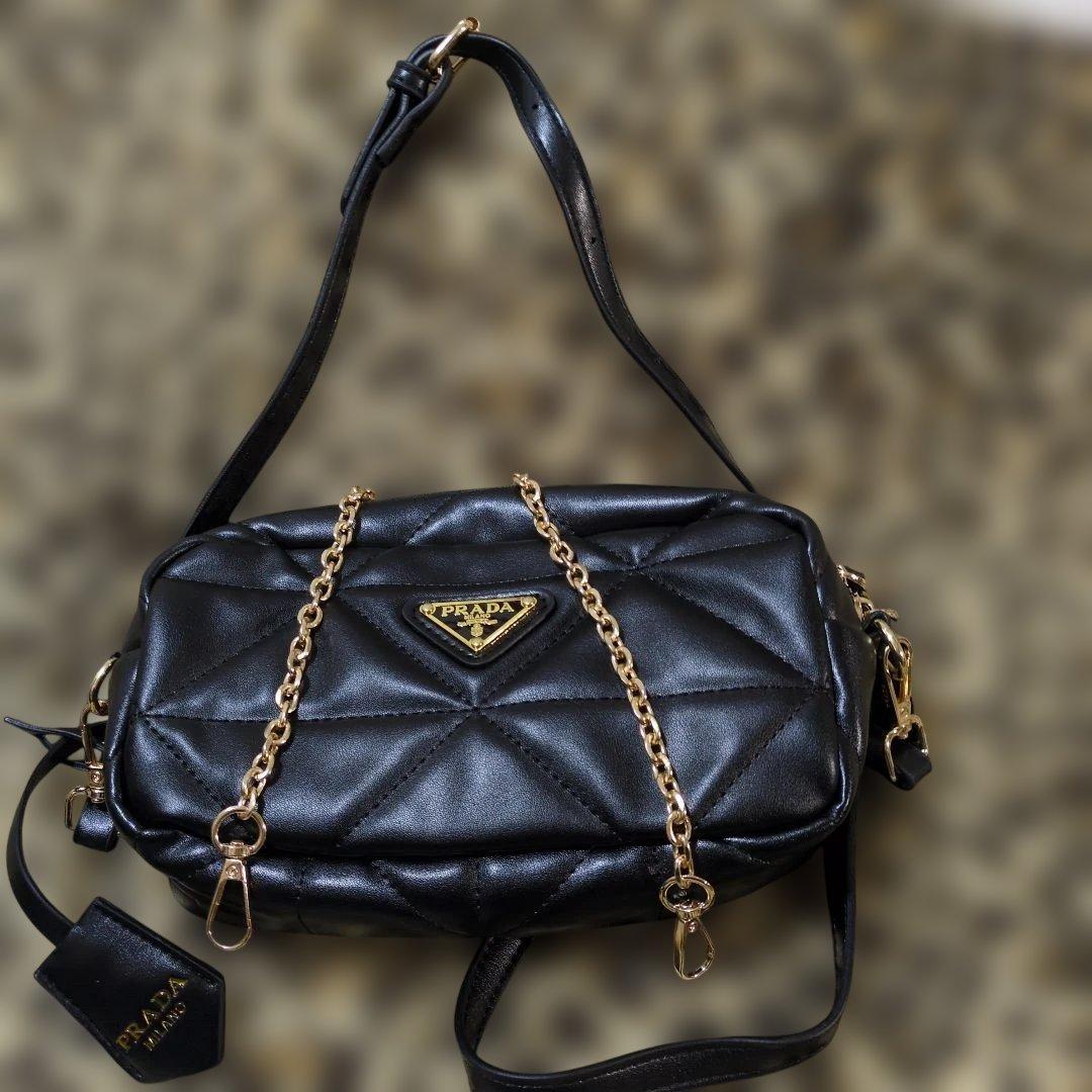 ブラックレザー ショルダーバッグノベルティ