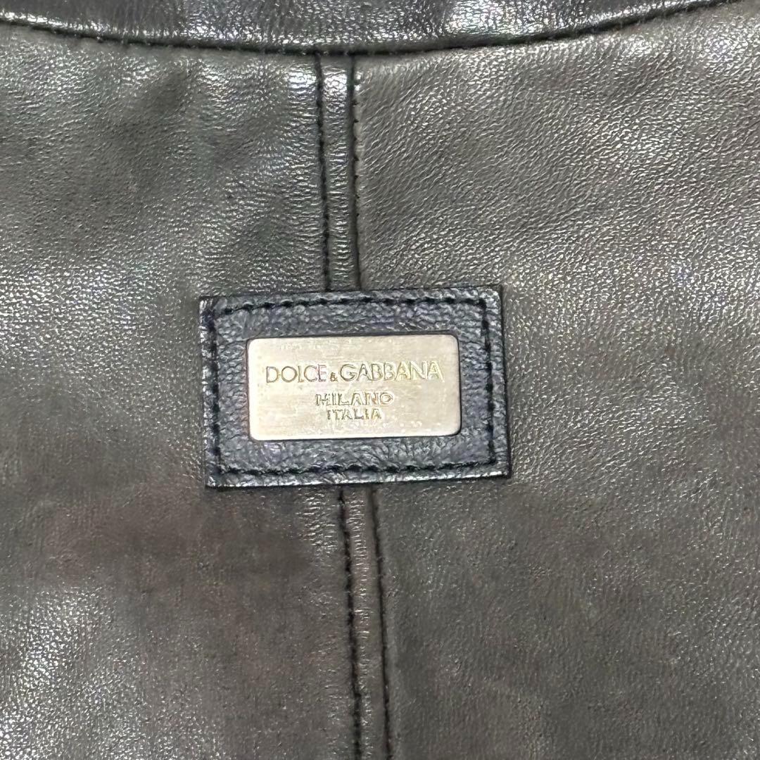 希少 DOLCE & GABBANA ラムレザー ライダーズ　黒 50 ブルゾン