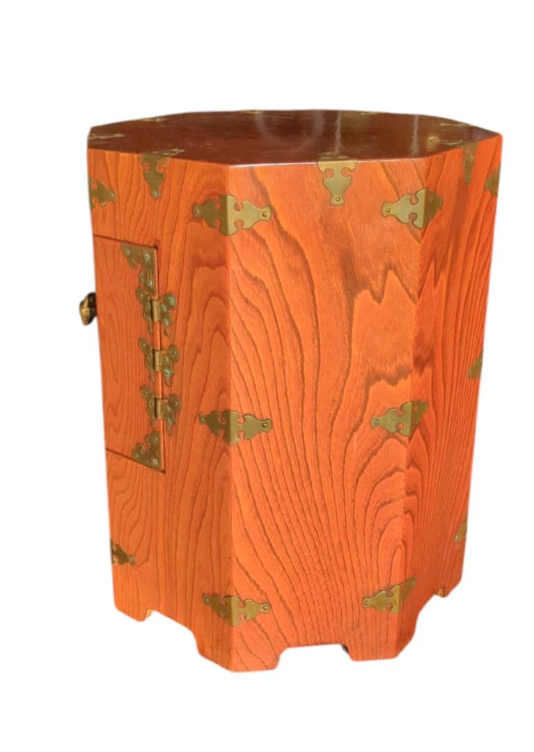 李朝 李朝家具 八角箱 時代物 金具 収納箱 韓国美術 木 木工 木製 帽子入