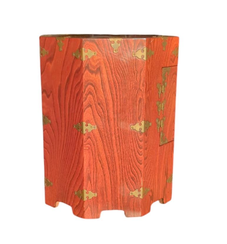 李朝 李朝家具 八角箱 時代物 金具 収納箱 韓国美術 木 木工 木製 帽子入