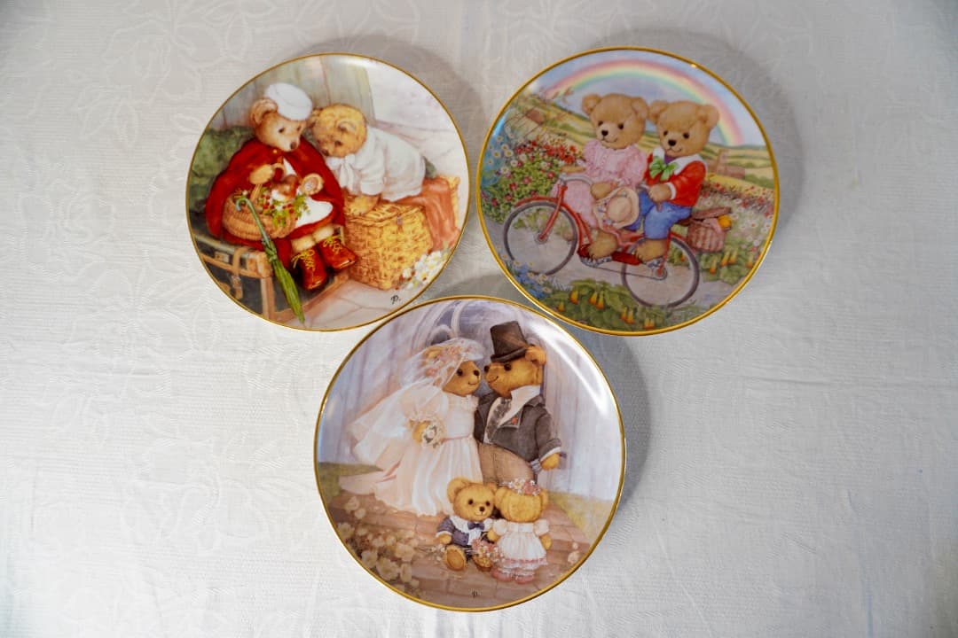 Franklin Mint テディベア 絵皿 3枚セット コレクションプレート
