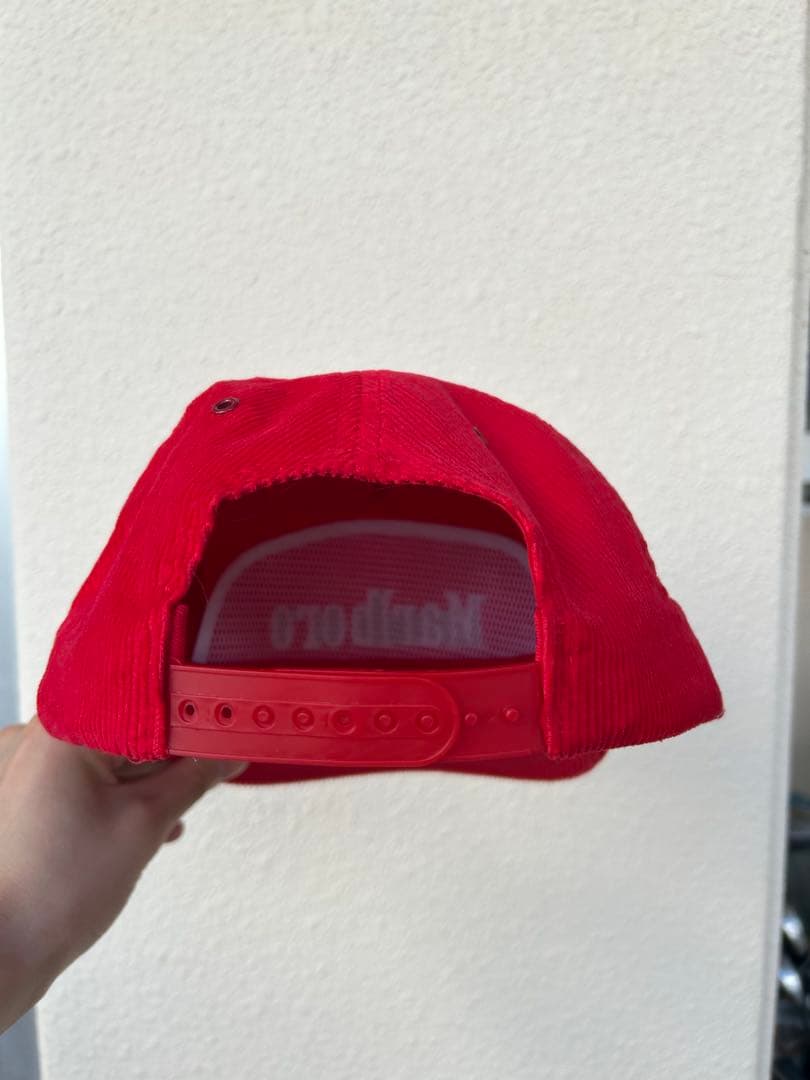 Marlboro コーデュロイキャップ レッド 新品 美品 マルボロ タバコ
