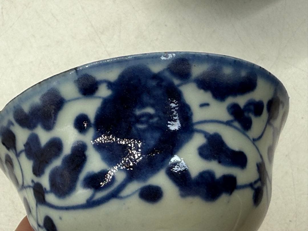 中国　清時代　染付　湯呑み5点　送料込み251112