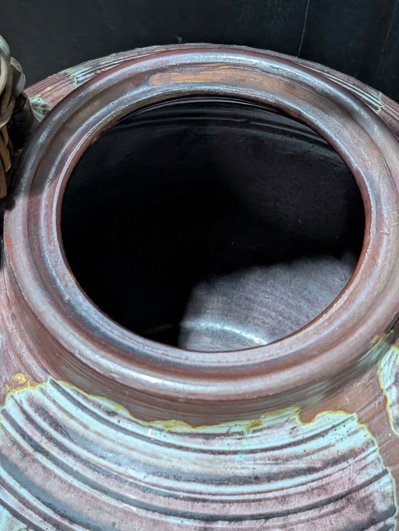 陶器製急須 丸型 ドリッピング釉薬 信楽焼　特大急須 57cm 骨董品