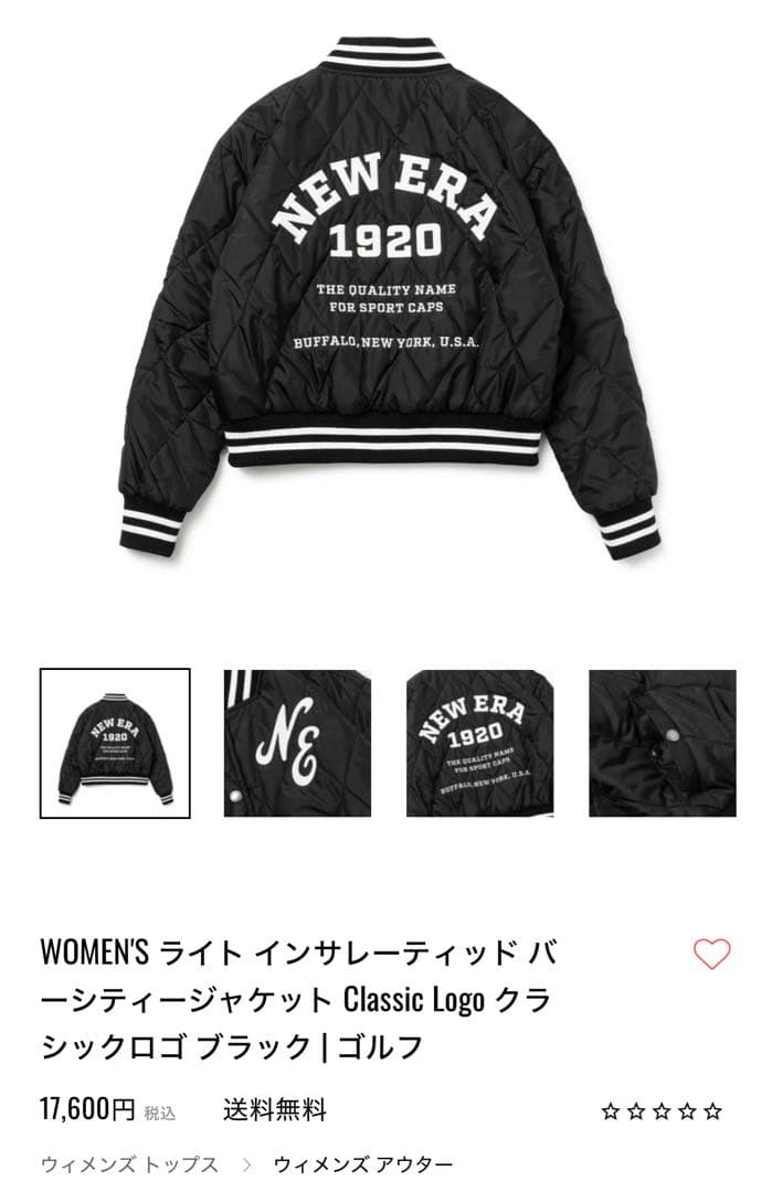 NEW ERA ニューエラゴルフ　レディースジャケット　ブラック Mサイズ