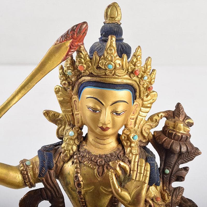 仏教美術　古銅鍍金　チベット仏　仏像　置物　M　R9182