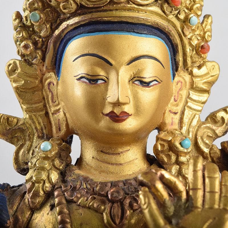 仏教美術　古銅鍍金　チベット仏　仏像　置物　M　R9182