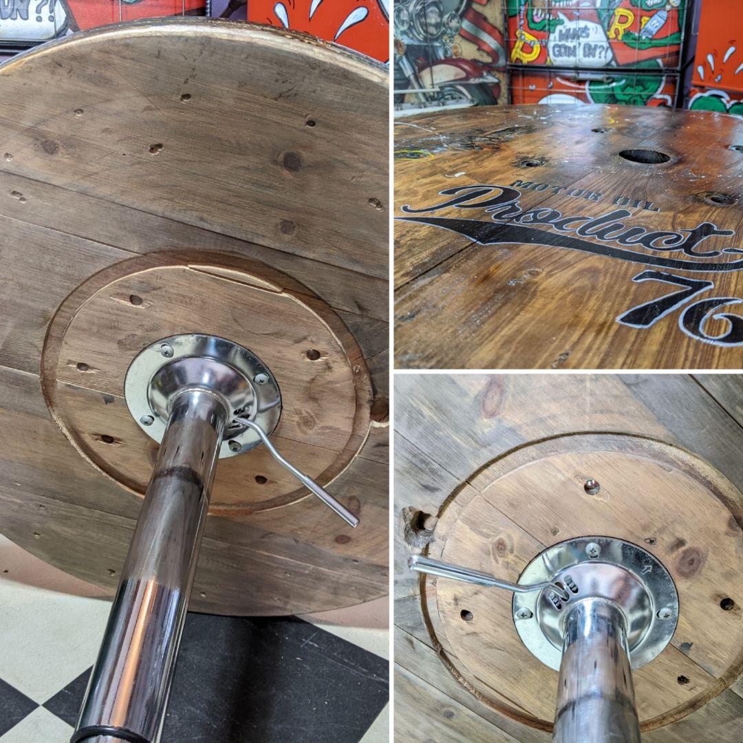 【関西送料込み変更済】インダストリアルインテリア ガレージテーブル 回転テーブル