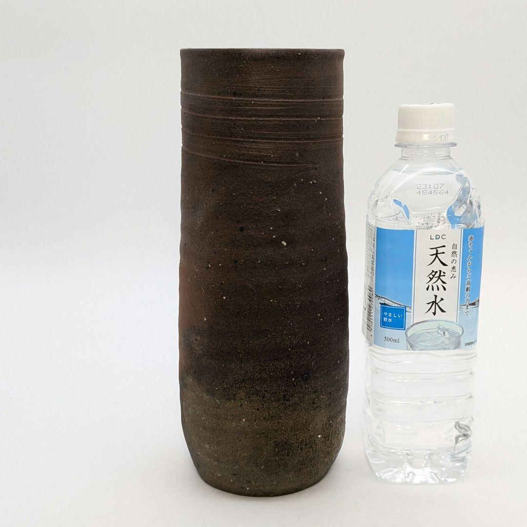 岡山県重要無形文化財 伊勢崎満 備前焼 花生 共箱合布 花入 花瓶 花器 置物