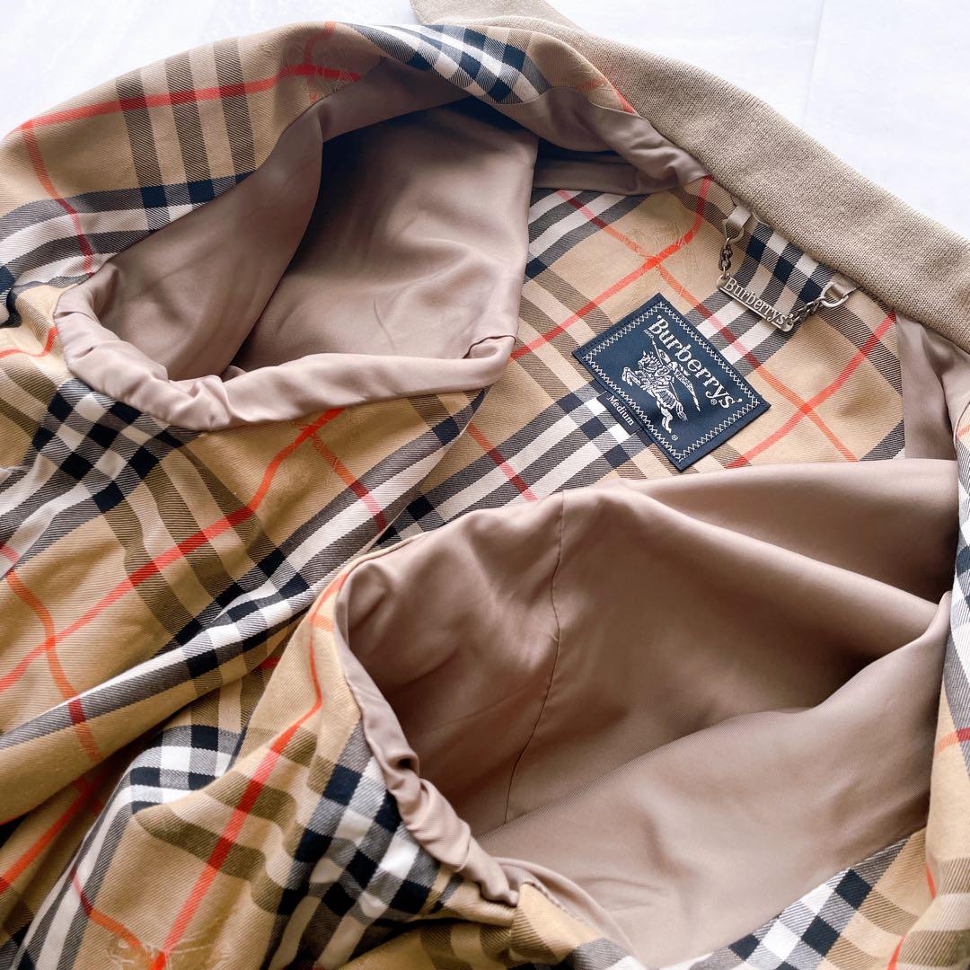 希少 バーバリー スイングトップ ノバチェック シャドーチェック ホース刺繍 M