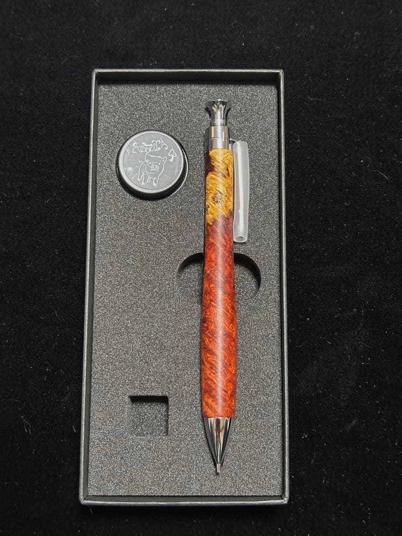 ②こぶた工房 シャープペンシル 極上花梨紅白 0.5mm