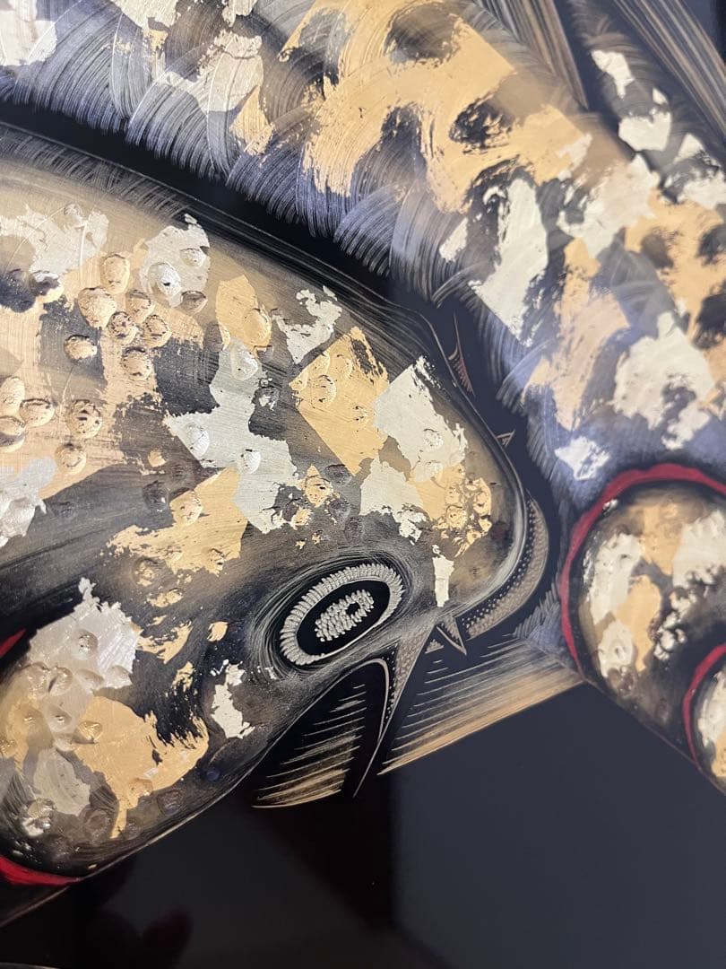 輪島塗 小西啓介作 衝立 パーテーション　鯉沈金