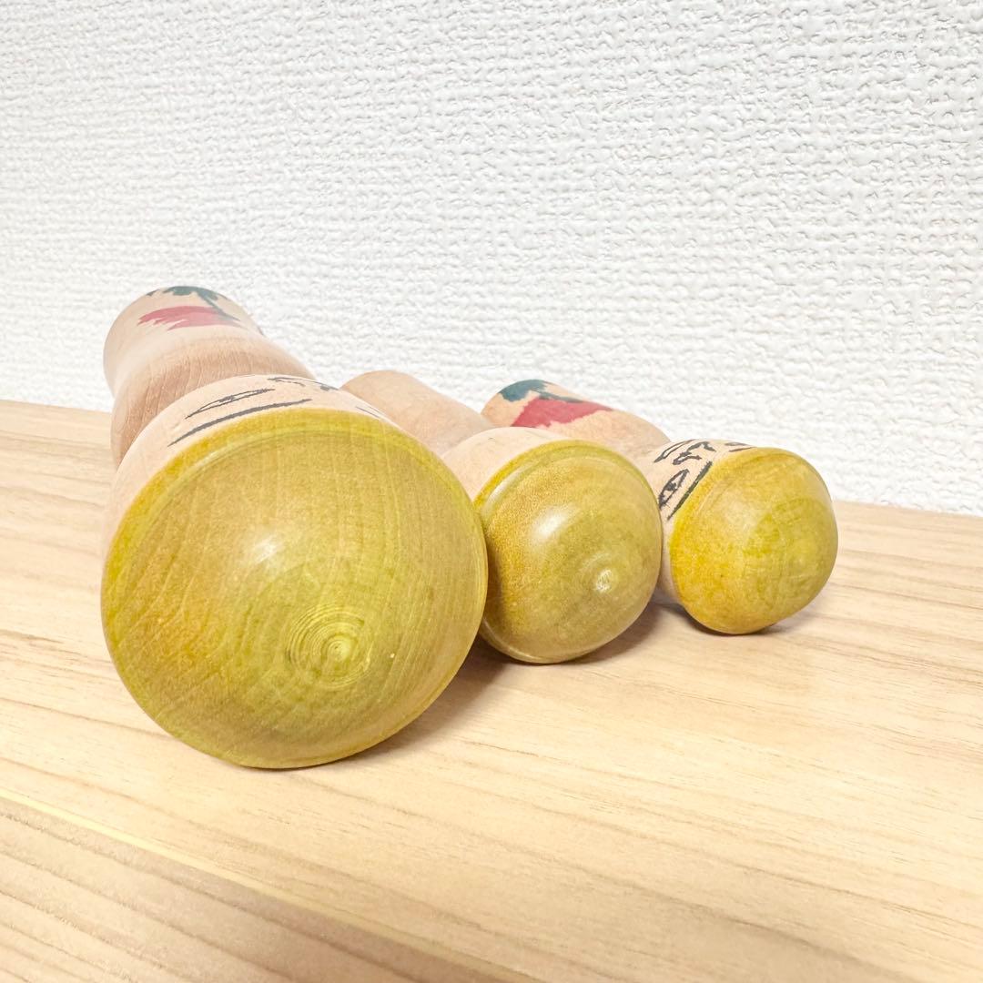 今 晃 こけし 3本セット 帽子 伝統こけし