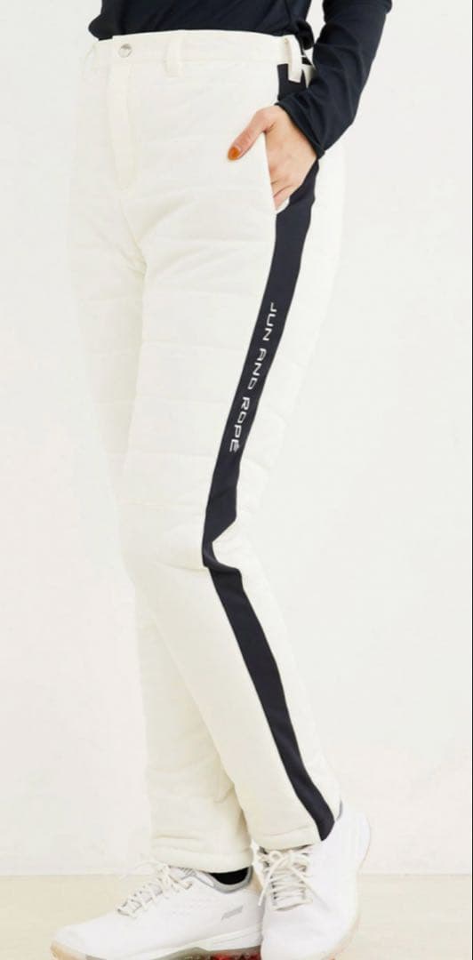 新品タグ付　JUN&ROPE 撥水　中綿パンツ　白　Ｌ　ゴルフ　ジュンアンドロペ