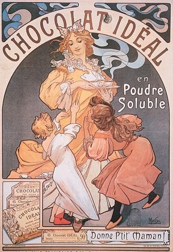 特別額装済/ショコラ イデアル/アルフォンス ミュシャ