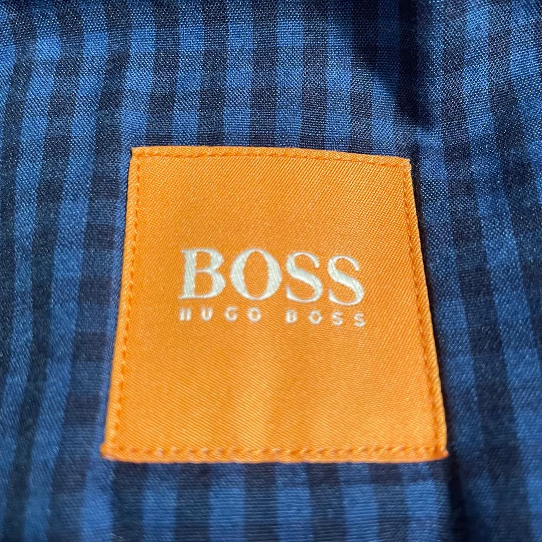 希少サイズ HUGO BOSS シングルライダースジャケット スタンドカラー