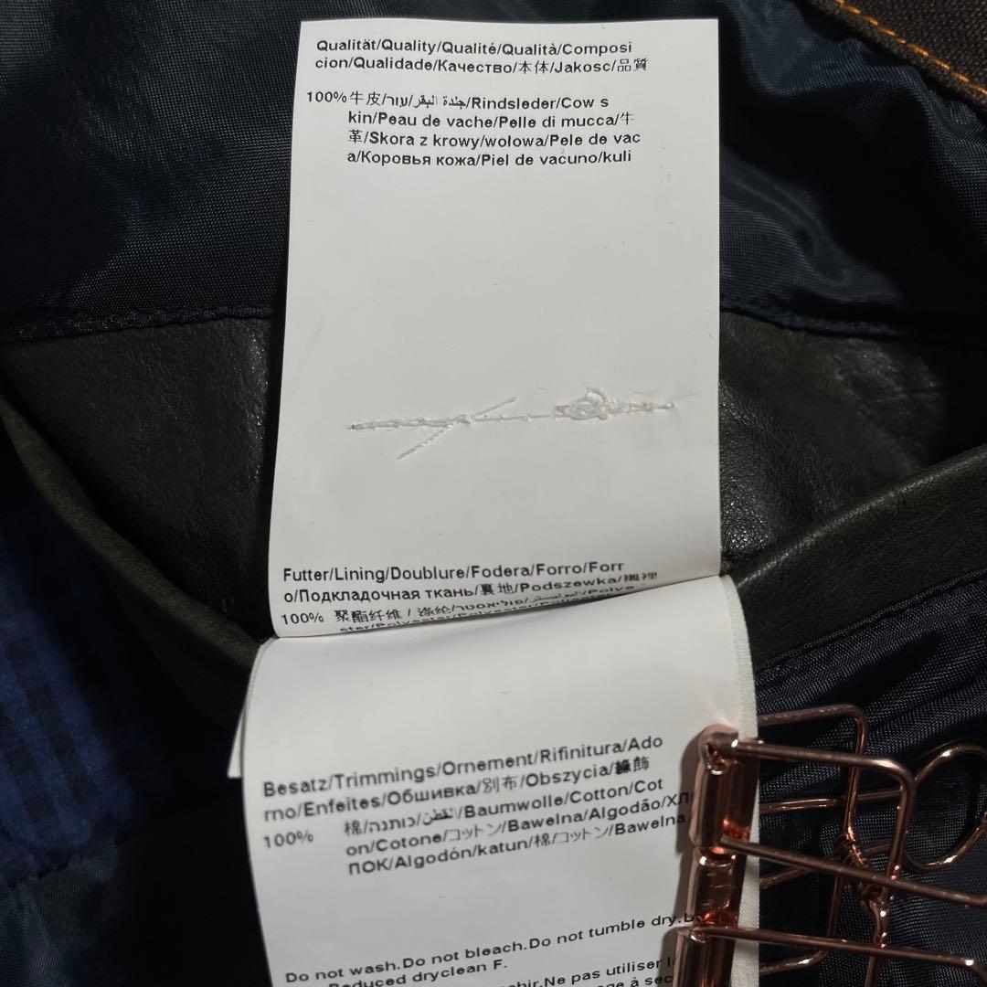 希少サイズ HUGO BOSS シングルライダースジャケット スタンドカラー