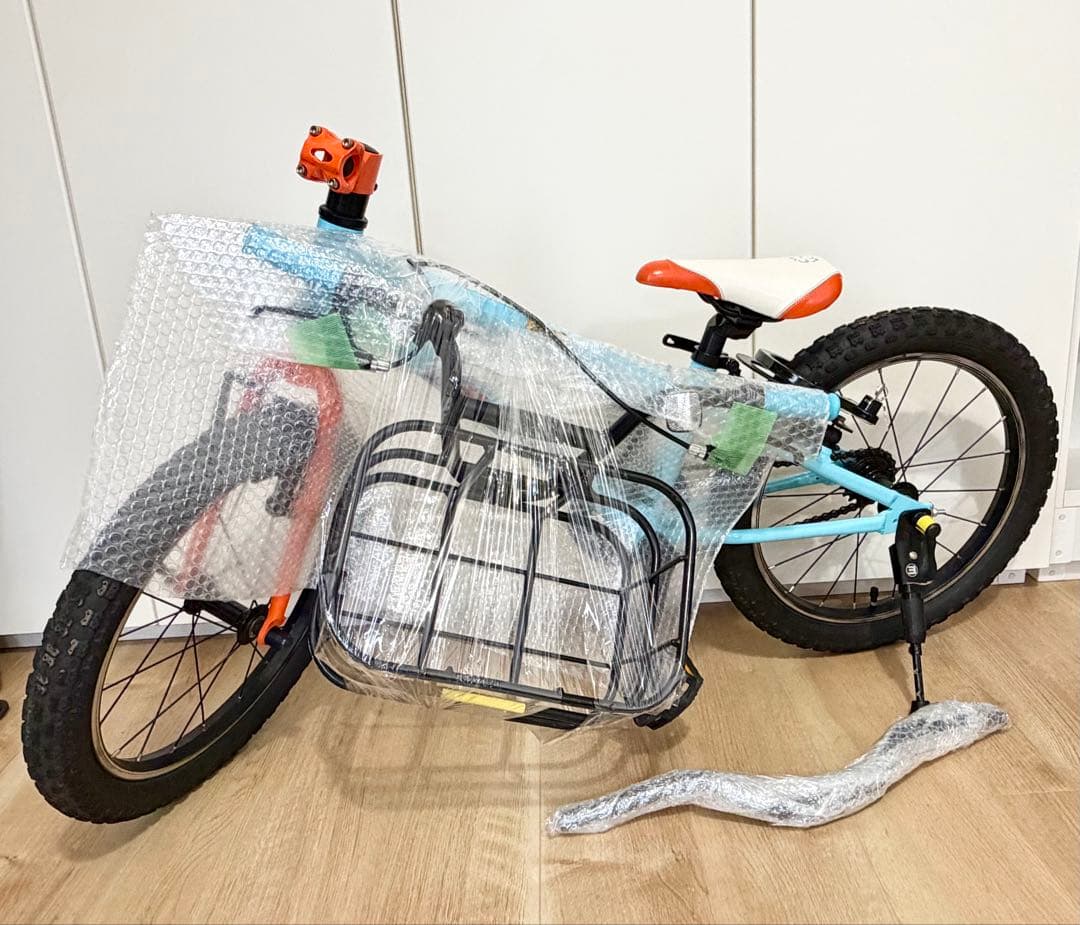 送料込み　純正カゴ付き　ヨツバサイクル　Zero　18インチ ラムネブルー