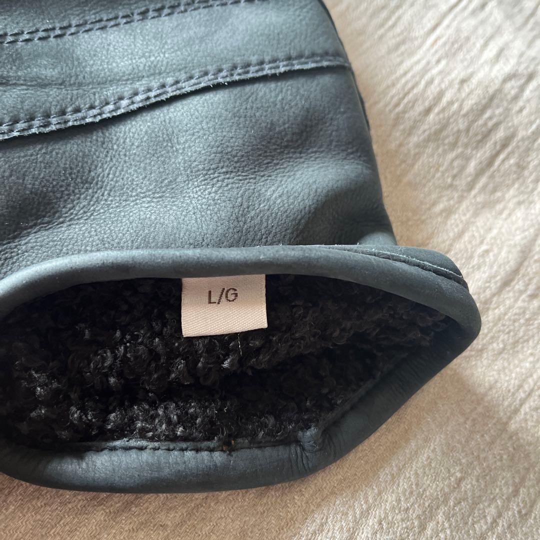 UGGレザー牛革黒手袋　グローブ　Lサイズ