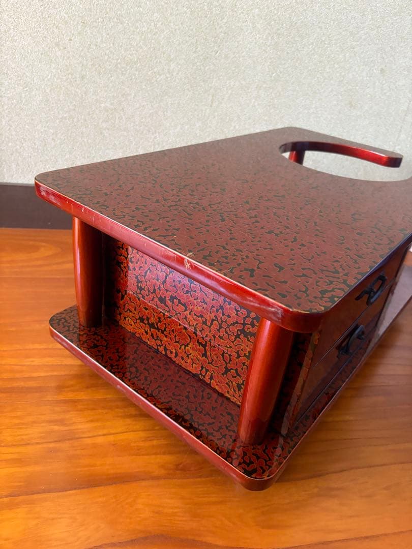 高級&希少！ 昭和レトロ お座敷ワゴン ポットカート 木製座卓 2引き出し付き