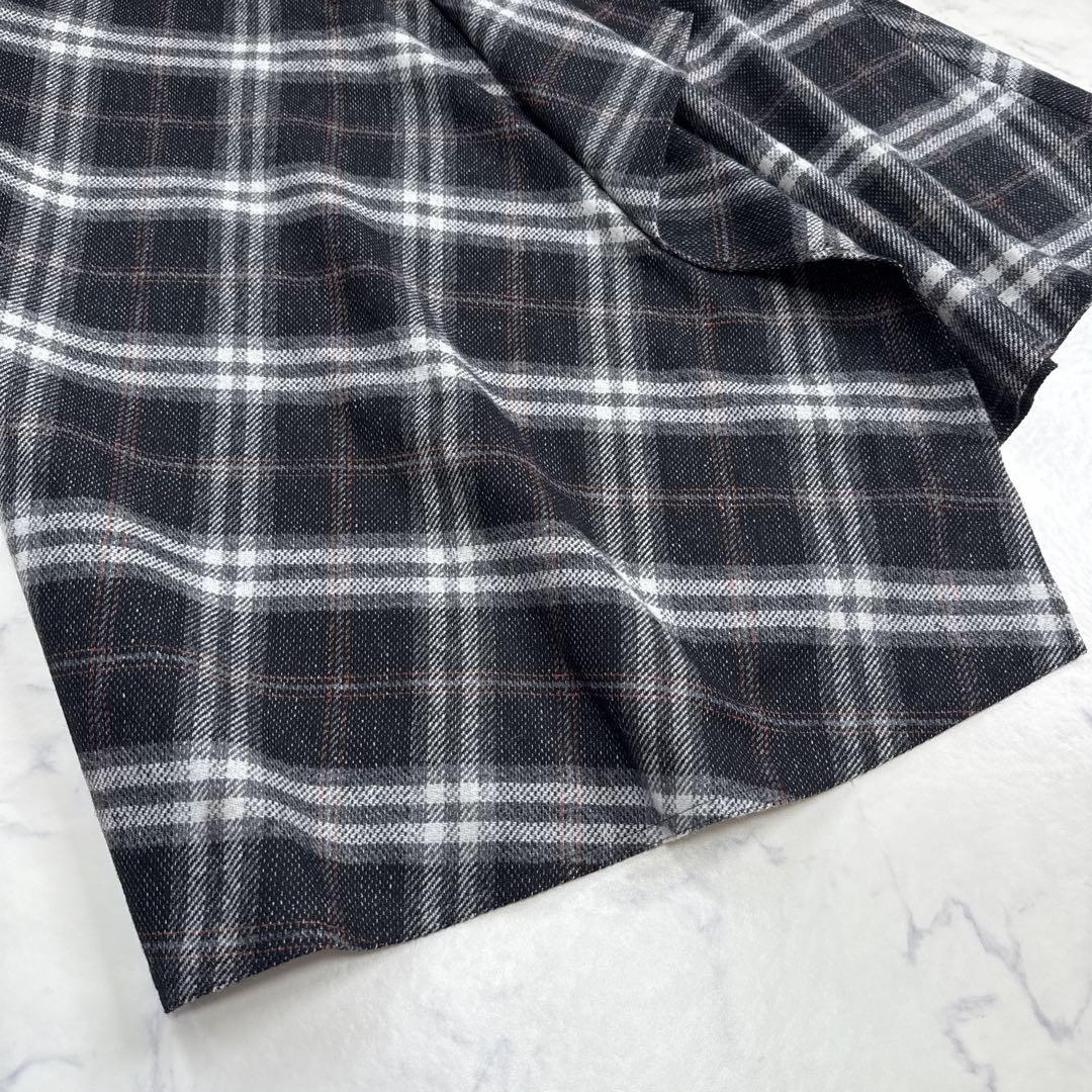 24AW エムズグレイシー カシュクール チェック スカート 40 ブラック系