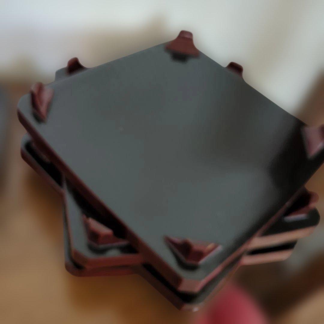 骨董　お膳　若松　蒔絵　角切　木製　漆器　脚付き　お盆　5枚