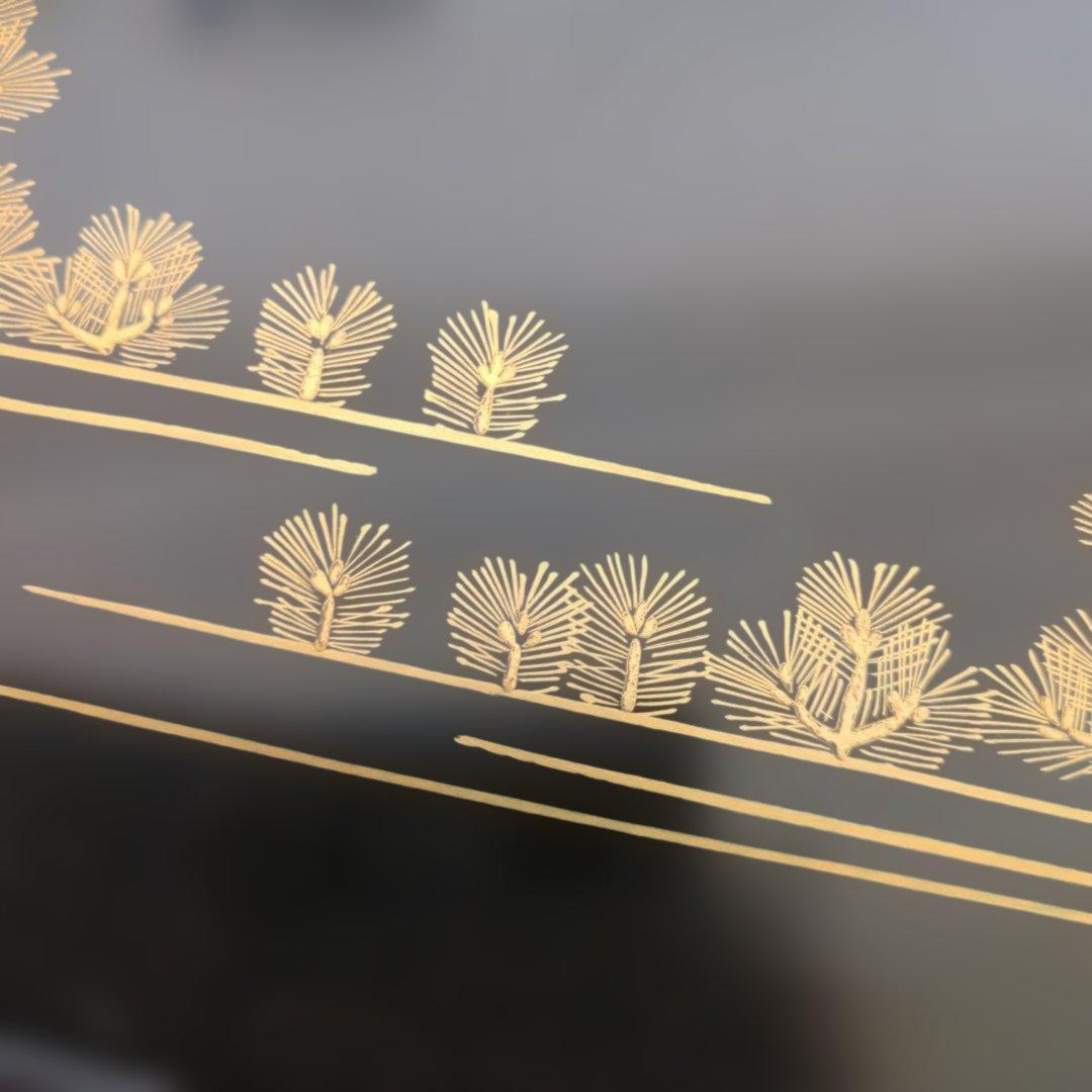 骨董　お膳　若松　蒔絵　角切　木製　漆器　脚付き　お盆　5枚