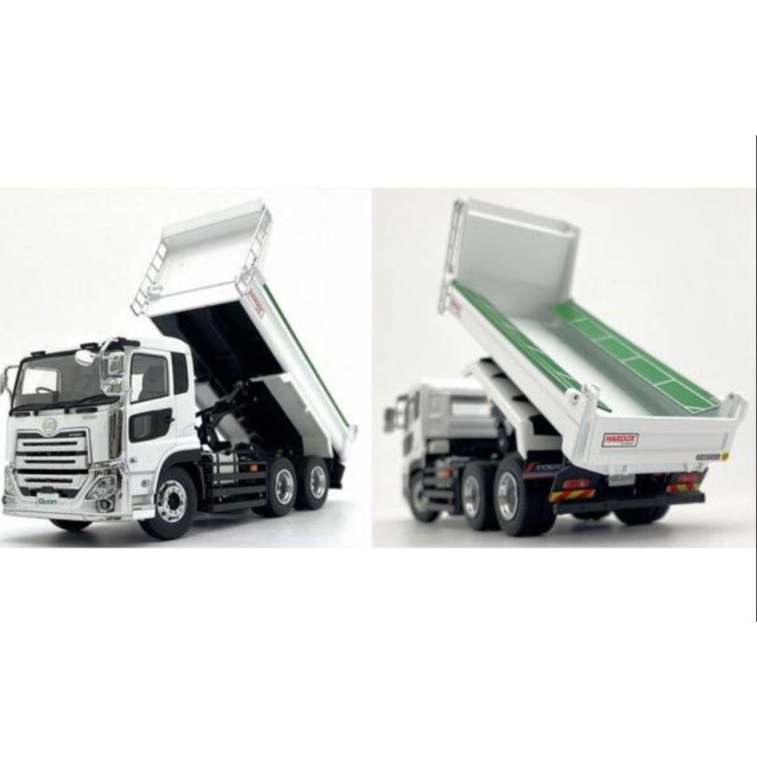 UDTRUCKS QUON KYOKUTOダンプ(ホワイト/ブラックフレーム)