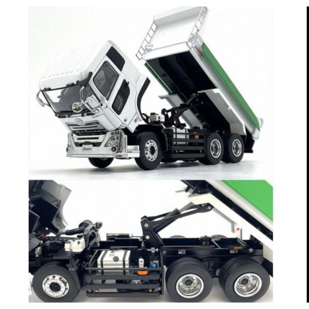 UDTRUCKS QUON KYOKUTOダンプ(ホワイト/ブラックフレーム)