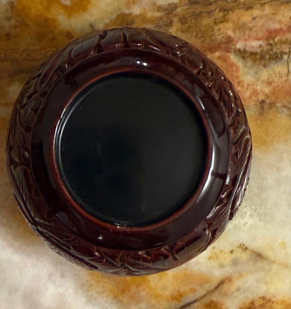 お年玉セール⭐︎美しい牡丹　村上堆朱　漆器 棗茶道具伝統工芸