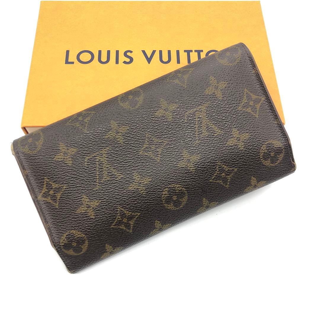 ルイヴィトン　インターナショナル　モノグラム　三つ折り財布　ブラウン