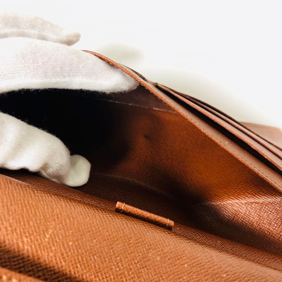 ルイヴィトン　インターナショナル　モノグラム　三つ折り財布　ブラウン