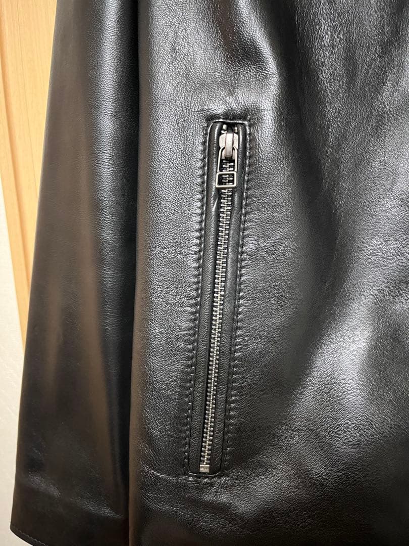 LIUGOO ブラック レザーライダースジャケット