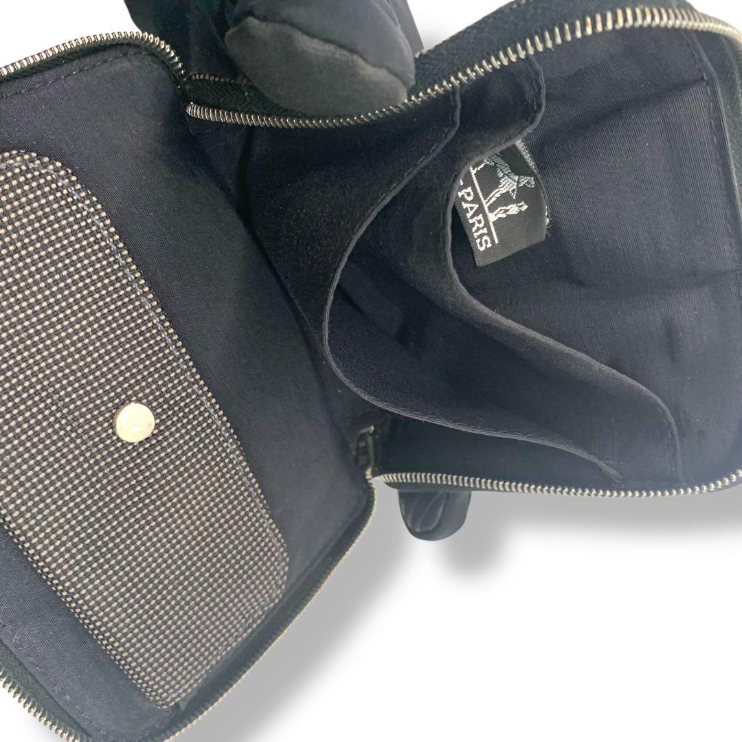 HERMES フールトゥ　財布　グレー　キャンバス　ウォレット