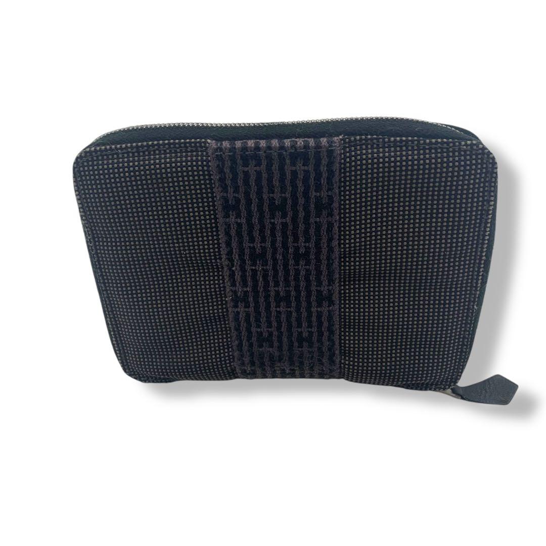 HERMES フールトゥ　財布　グレー　キャンバス　ウォレット