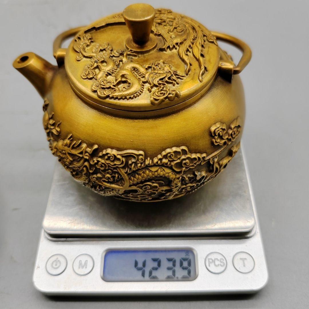 銅製 銅壺 龍鳳茶壺 徳利 手提げ壺茶道具 装飾品 工芸品 置物