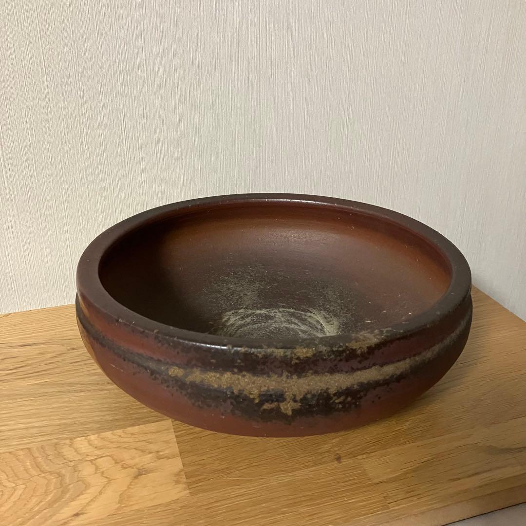 備前焼　水盤　花器　生花　的野求造