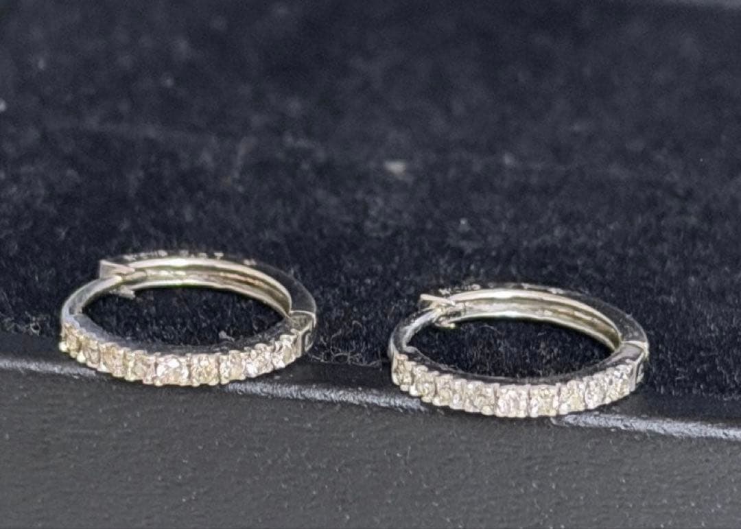 専用！ジュエリーマキ K10 フープピアス ダイヤ ホワイトゴールド