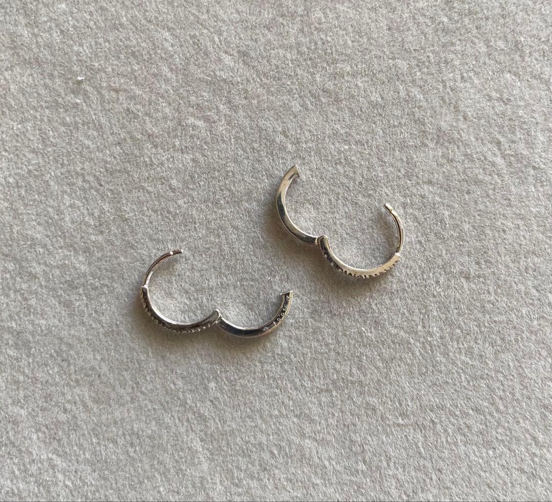 専用！ジュエリーマキ K10 フープピアス ダイヤ ホワイトゴールド