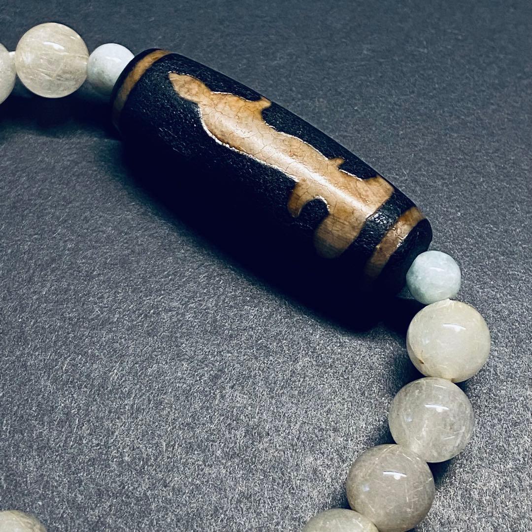 ◆観音天珠ブレス◆糸魚川翡翠とホワイトルチル◆