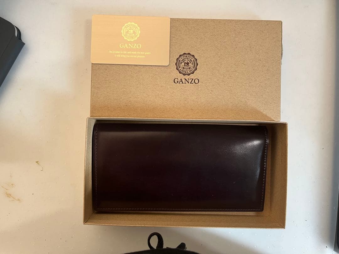 未使用 GANZO シェルコードバン2 小銭入れ付き財布　バーガンディ
