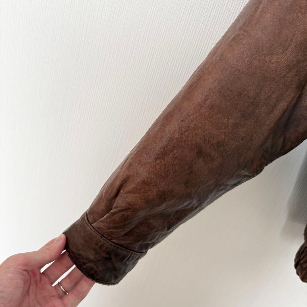 Christian Dior クリスチャンディオール レザージャケット 44 茶