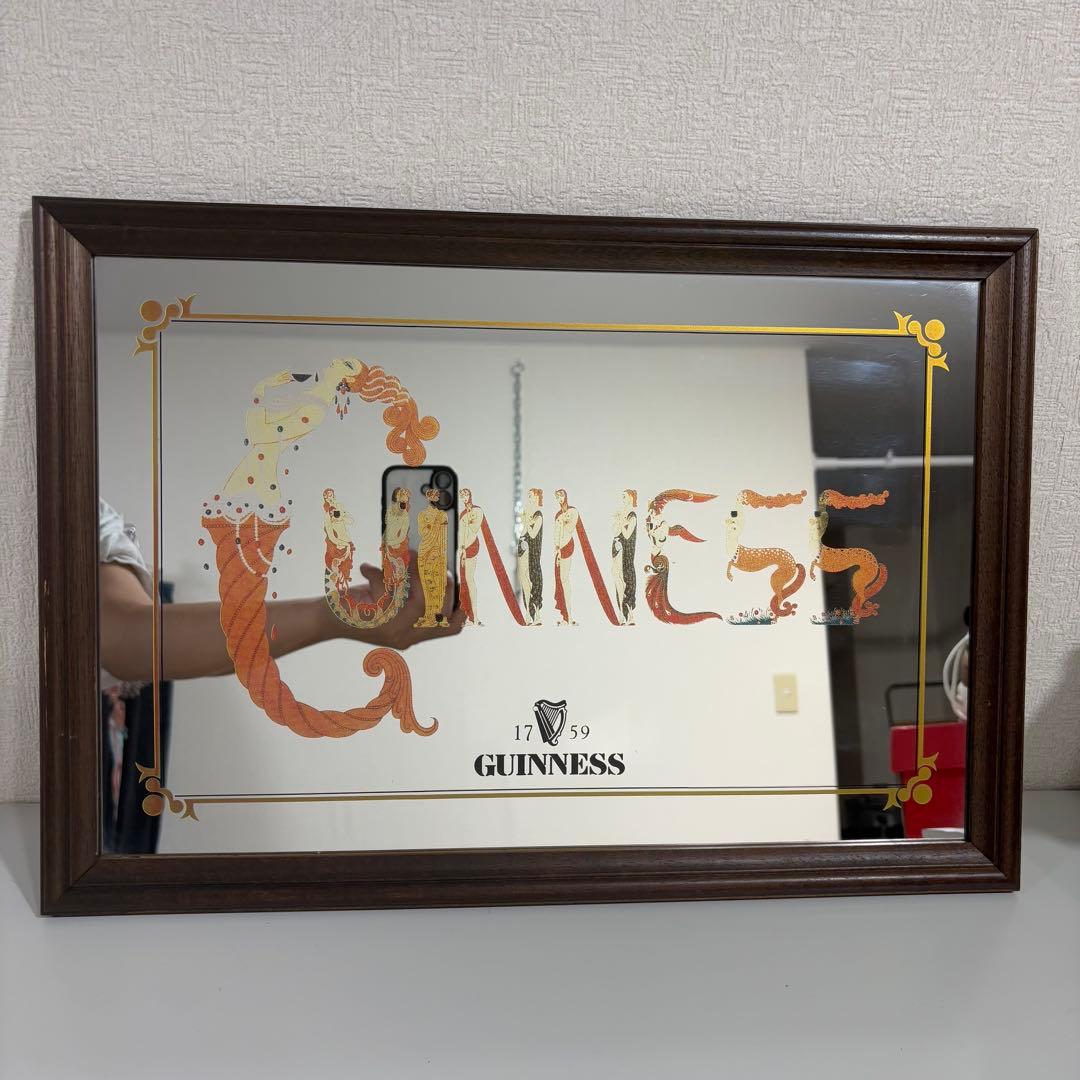 ビンテージ パブミラー ギネス GUINNESS アンティーク 鏡 ミラーサイン
