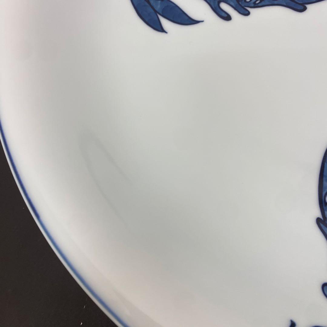 源右衛門　有田焼　染付蟹絵　大皿　飾り皿　36.8cm