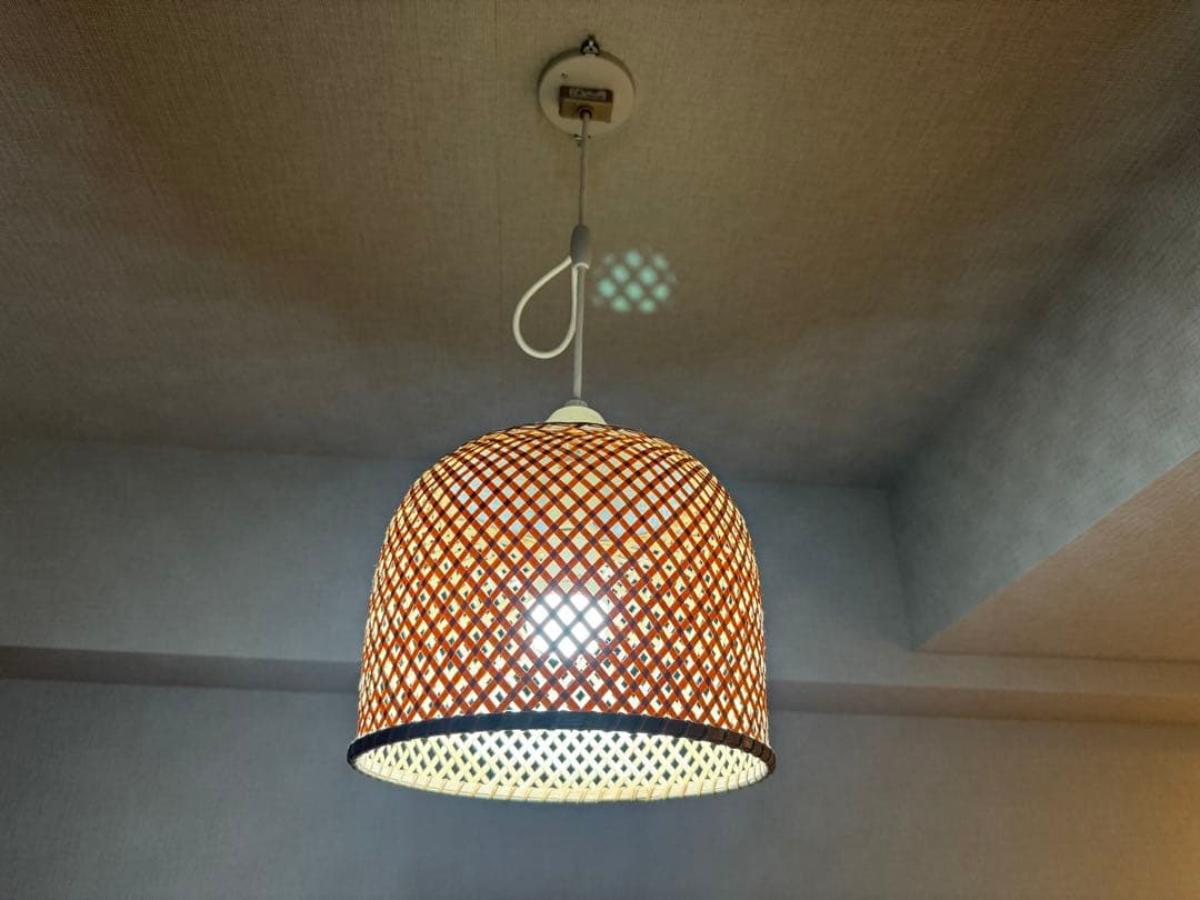 SKランプ2セット「竹のあかり」鐘型／竹編み ペンダントライト