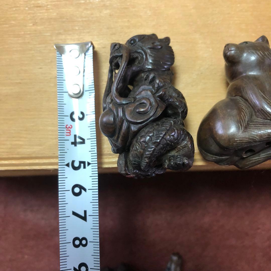 送料無料☆アンティーク雑貨　アニマル根付　7体セット