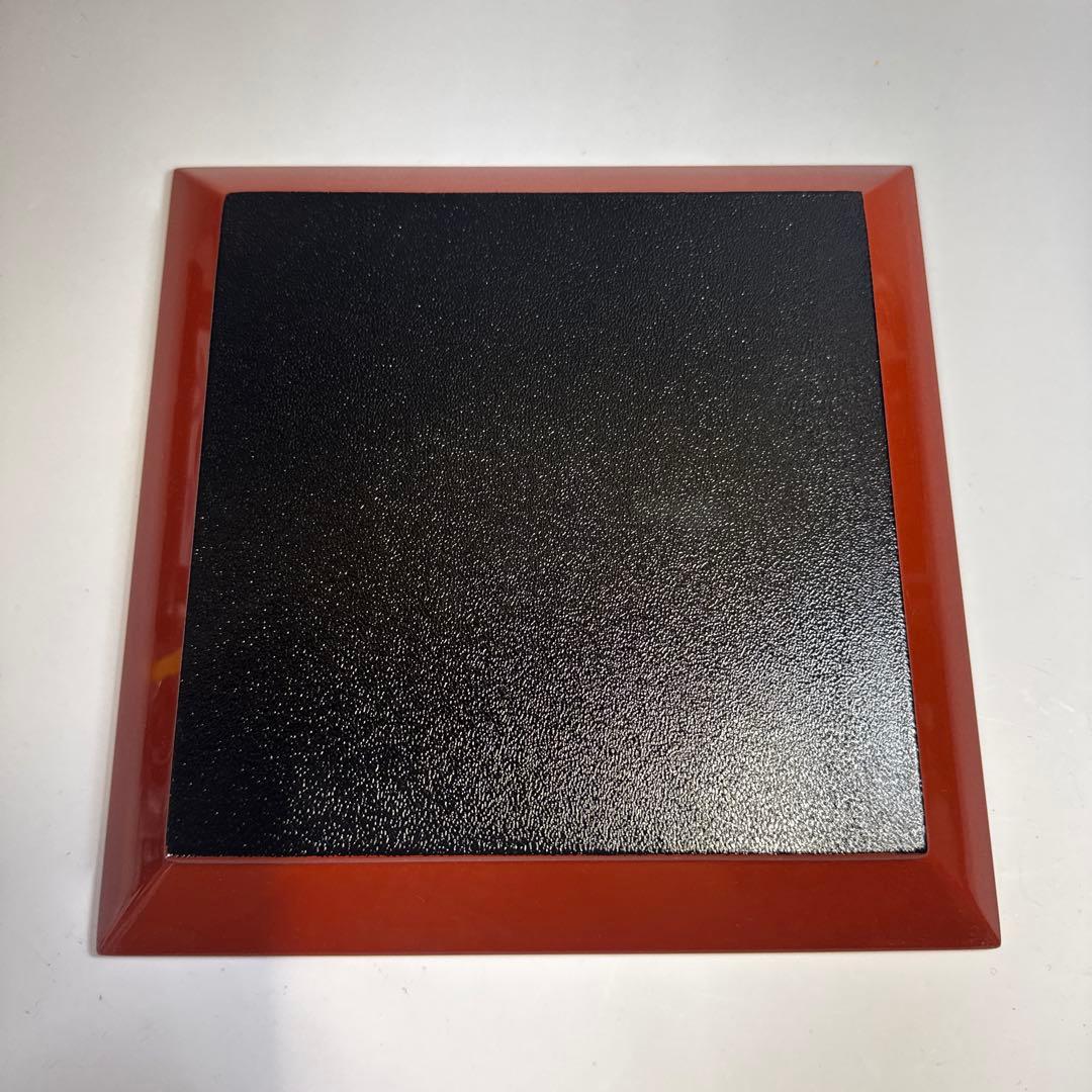 茶道具　輪島塗　古代朱　四方盆　菓子器　塩特屋謹製